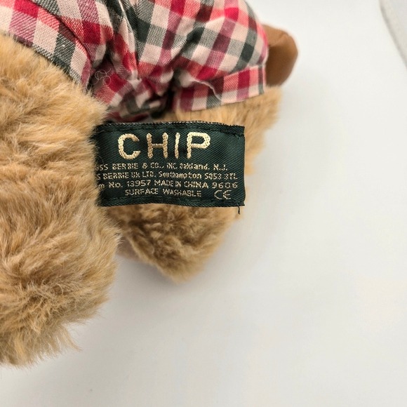 Russ Berrie Bears from the Past‎ Chip 9" Plush Golfing Bear Brown Golf Plaid Vtg - Picture 6 of 9